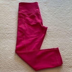 Zyia active Vibrant Pink Women's Leggings cropped Capri cargo running gym
